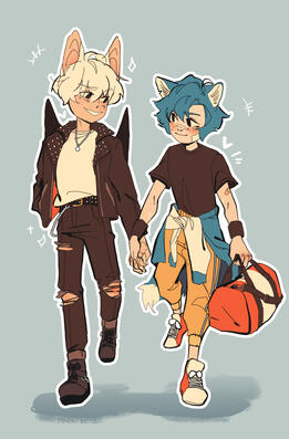 Me and my friend's OCs @Eicaxy on DeviantArt