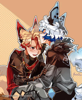 Halfbody, fully rendered commission of Luka and Orion for @Anxxii on DeviantART